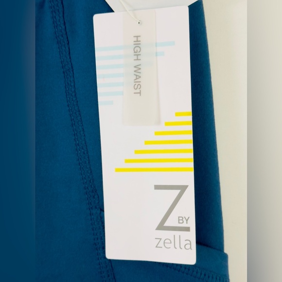 Z by Zella - Girls Navy(Denim) High Waist Biker Shirts, Side Pockets M(8… - Picture 3 of 6